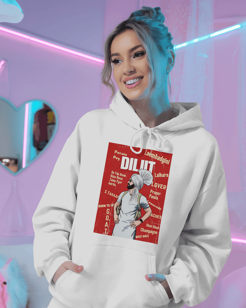Diljit Dosanjh G.O.A.T Luxe Printed Hoodie.