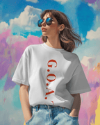 Diljit Dosanjh Aura Tour G.O.A.T Regular Fit White Tshirt