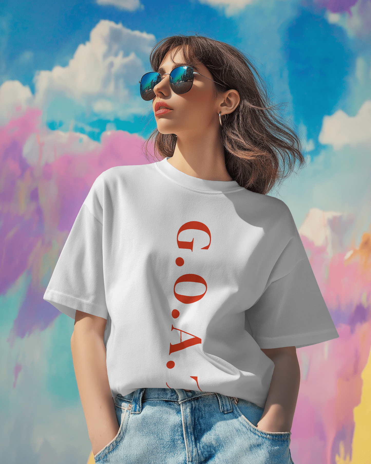 Diljit Dosanjh G.O.A.T white t-shirt featuring a striking graphic celebrating his iconic album. Made from premium cotton, this t-shirt provides a comfortable fit and is perfect for fans who want to represent their love for the artist's legendary music.