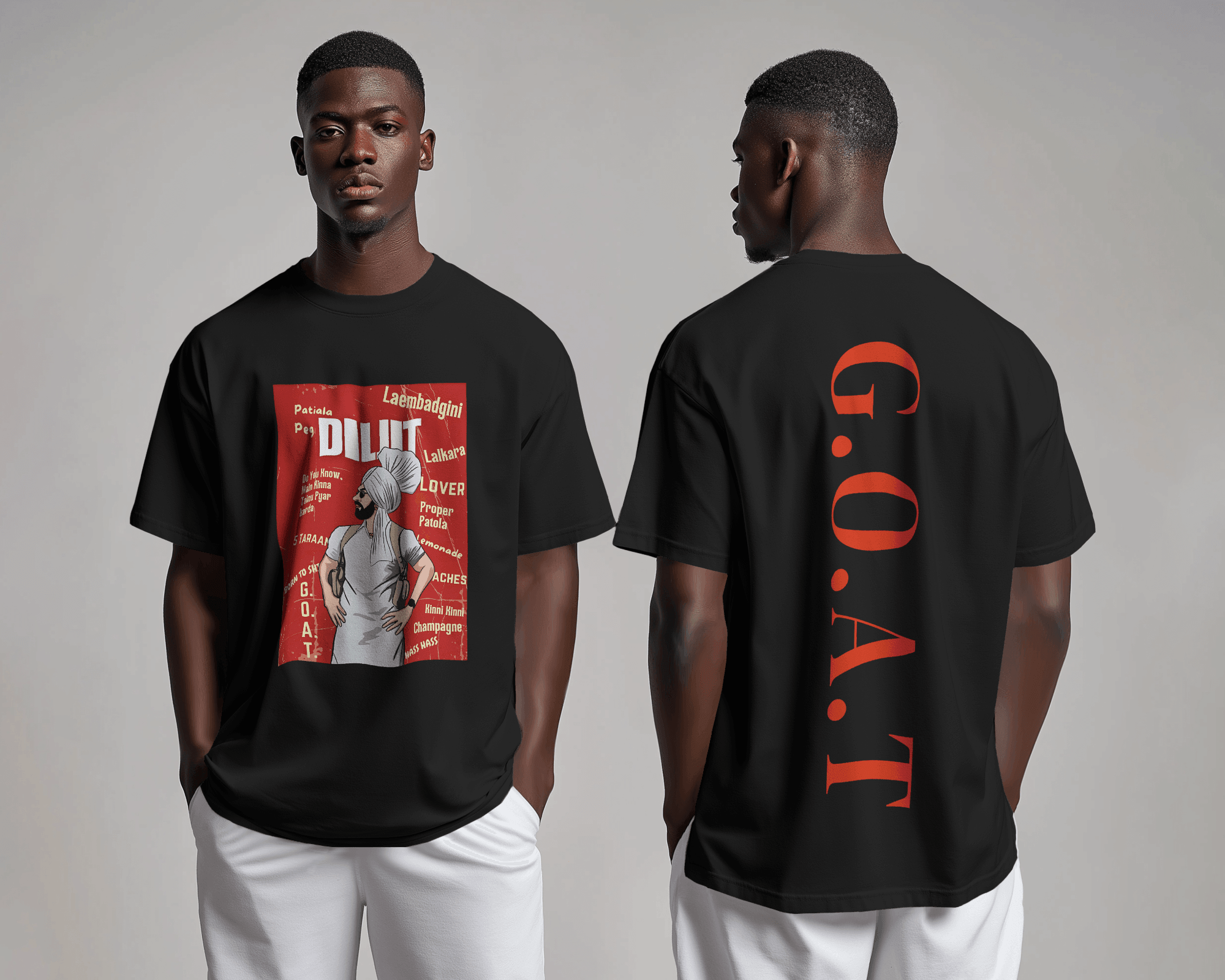 Diljit Dosanjh Oversized Black Tshirt.