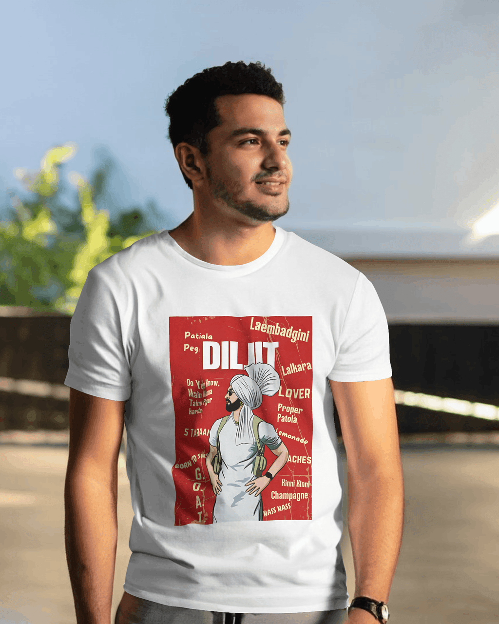 Diljit Dosanjh Regular White T-shirt.