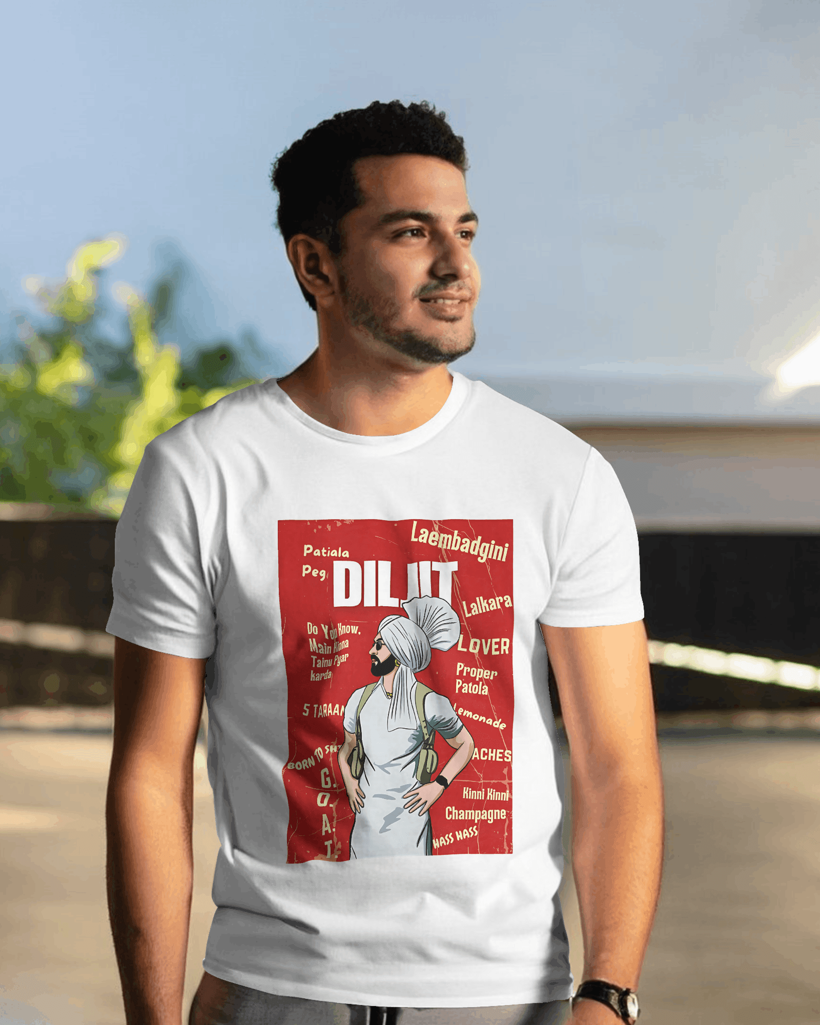 Diljit Dosanjh Regular White T-shirt.