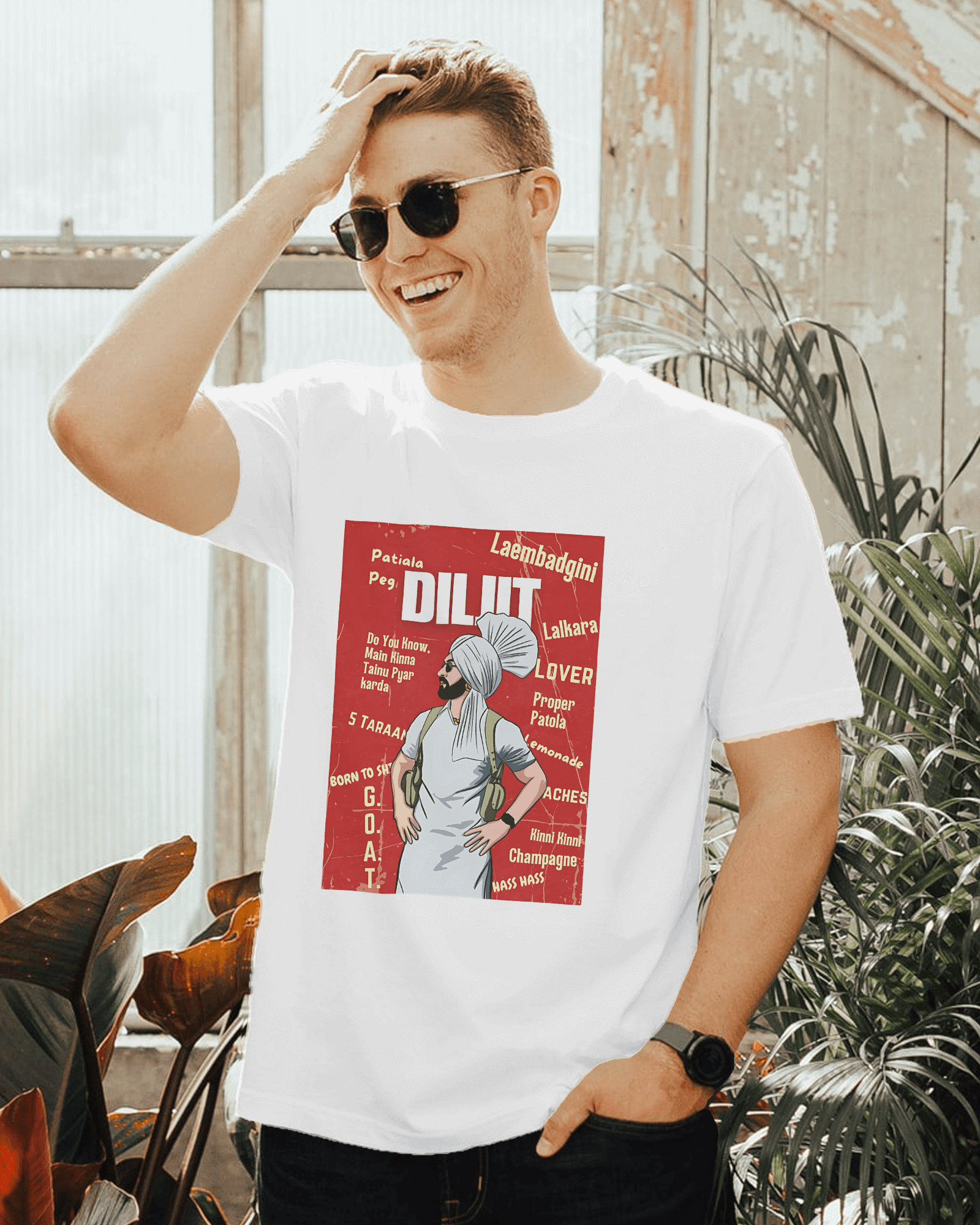Diljit Dosanjh Regular White T-shirt.