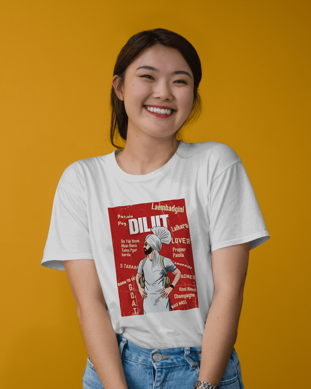 Diljit Dosanjh Regular White T-shirt.