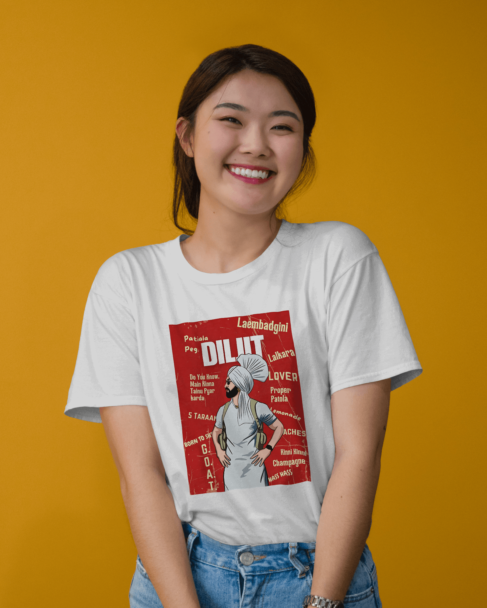 Diljit Dosanjh Regular White T-shirt.