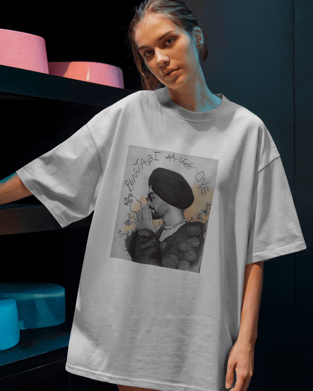 Diljit Dosanjh Tour Oversized White.