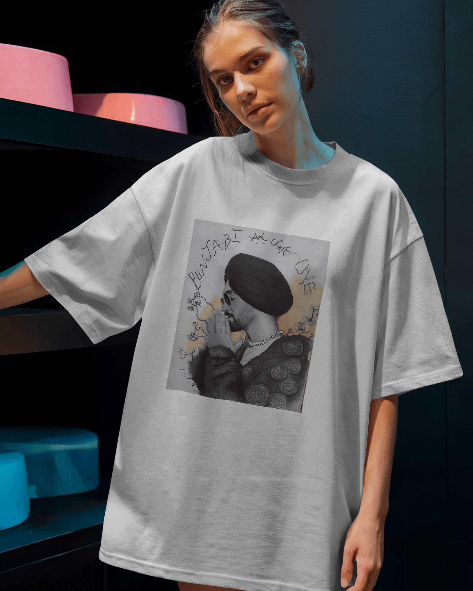 Diljit Dosanjh Tour Oversized White.