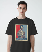 Diljit Aura Tour Oversized Black Tshirt