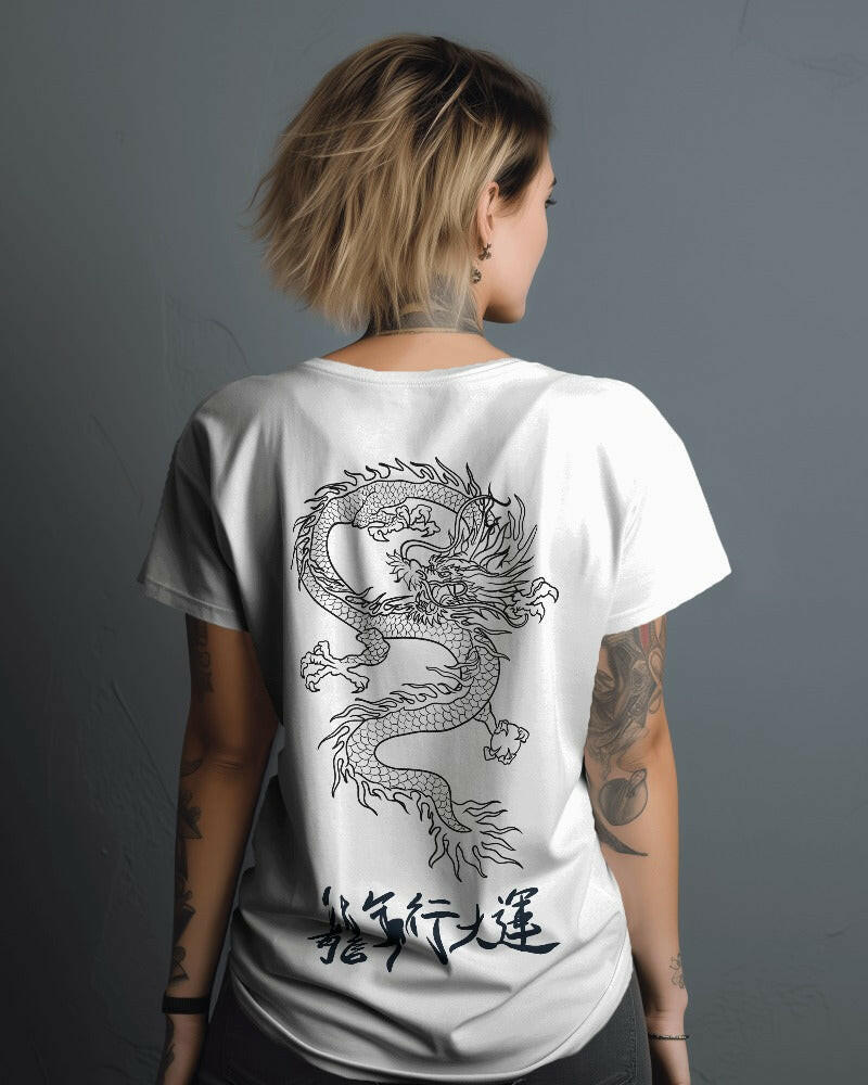 An oversized, Dragon Printed tee from Nitorious Atelier, offering comfort and style in equal measure.