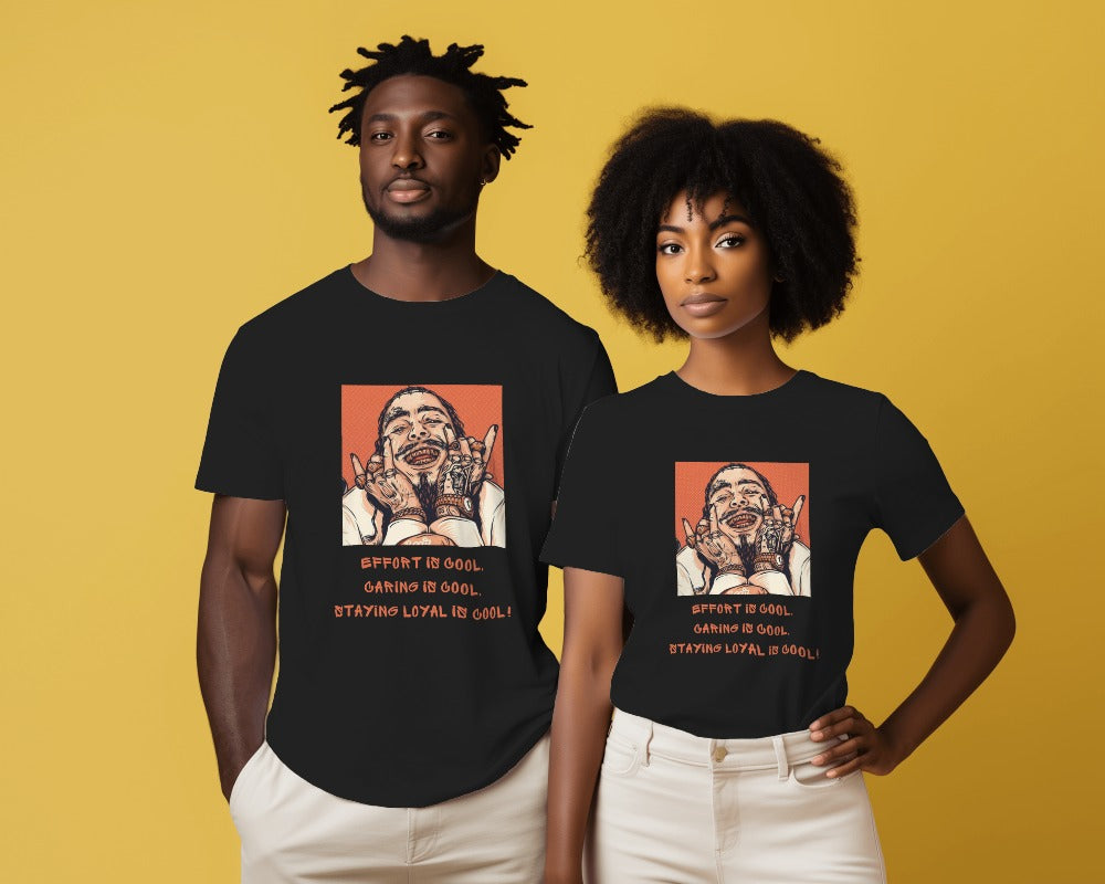 Black regular fit t-shirt from Nitorious Atelier featuring a Post Malone graphic. Crafted from premium cotton, this t-shirt offers a stylish and comfortable choice for all Post Malone fans.