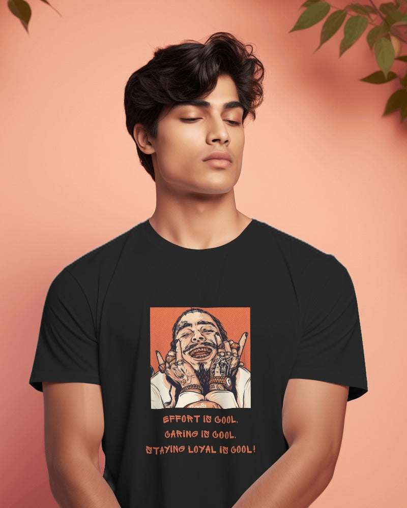 Black regular fit t-shirt from Nitorious Atelier featuring a Post Malone graphic. Crafted from premium cotton, this t-shirt offers a stylish and comfortable choice for all Post Malone fans.