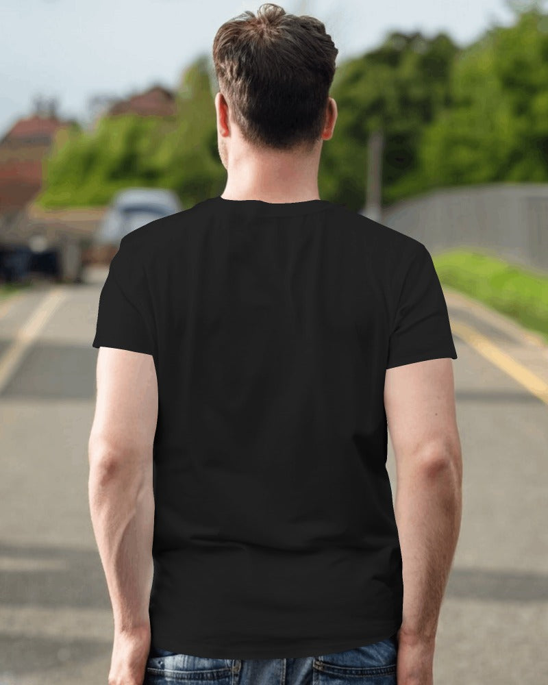 Black regular fit t-shirt from Nitorious Atelier featuring a minimalist 'Friends' graphic design. Made from premium cotton, this t-shirt offers comfort and style, perfect for casual wear.