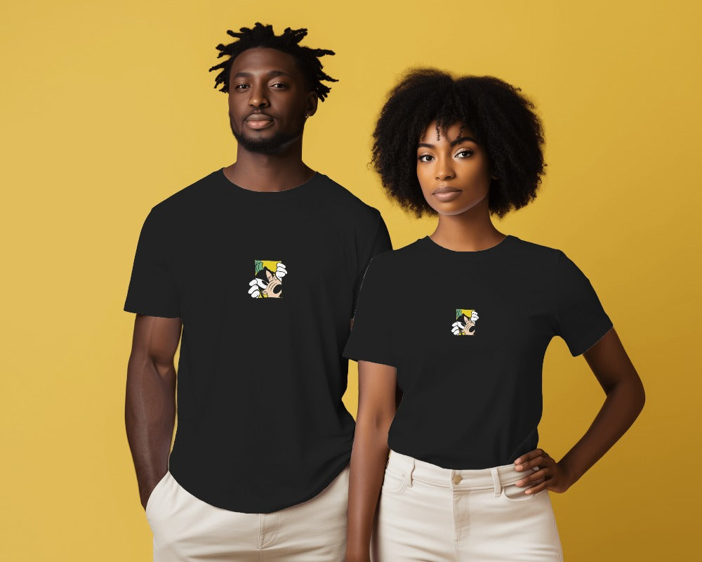 Black regular fit t-shirt from Nitorious Atelier featuring a Goofy graphic. Made from premium cotton, this t-shirt offers a fun and comfortable choice for all Goofy fans.