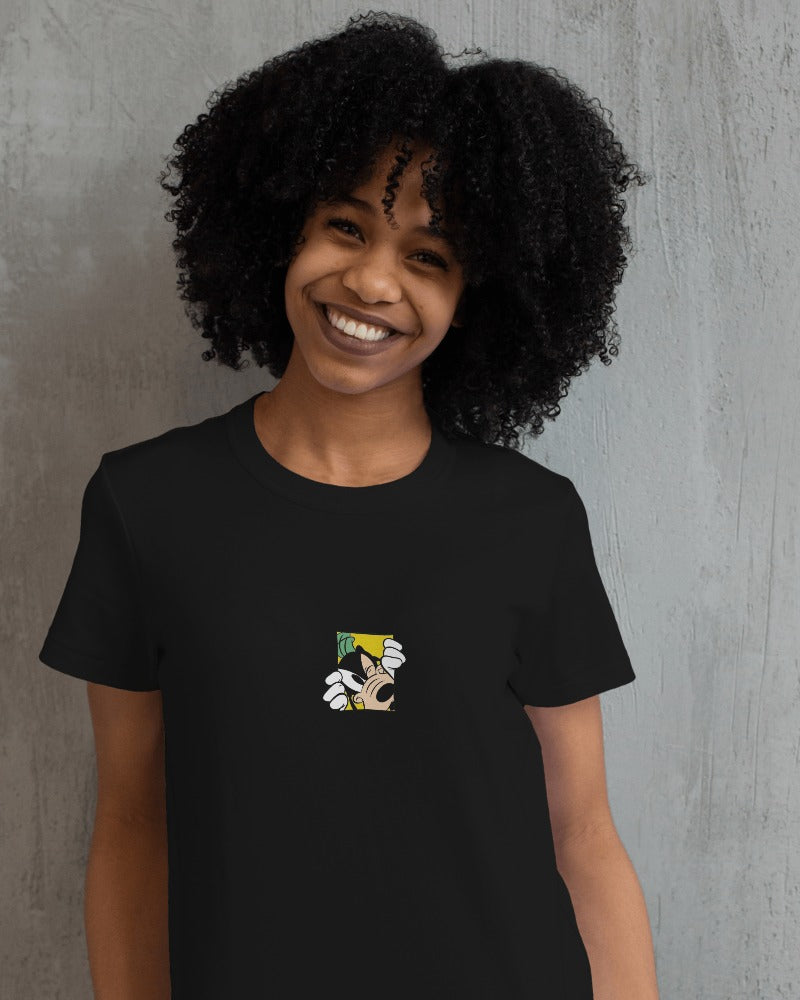 Black regular fit t-shirt from Nitorious Atelier featuring a Goofy graphic. Made from premium cotton, this t-shirt offers a fun and comfortable choice for all Goofy fans.