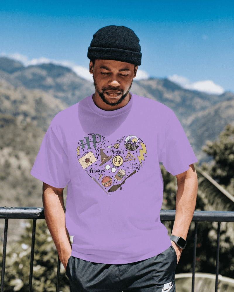 Oversized lavender Harry Potter t-shirt from Nitorious Atelier featuring a magical graphic design. Made from premium cotton, this t-shirt provides a comfortable and stylish fit for every fan.