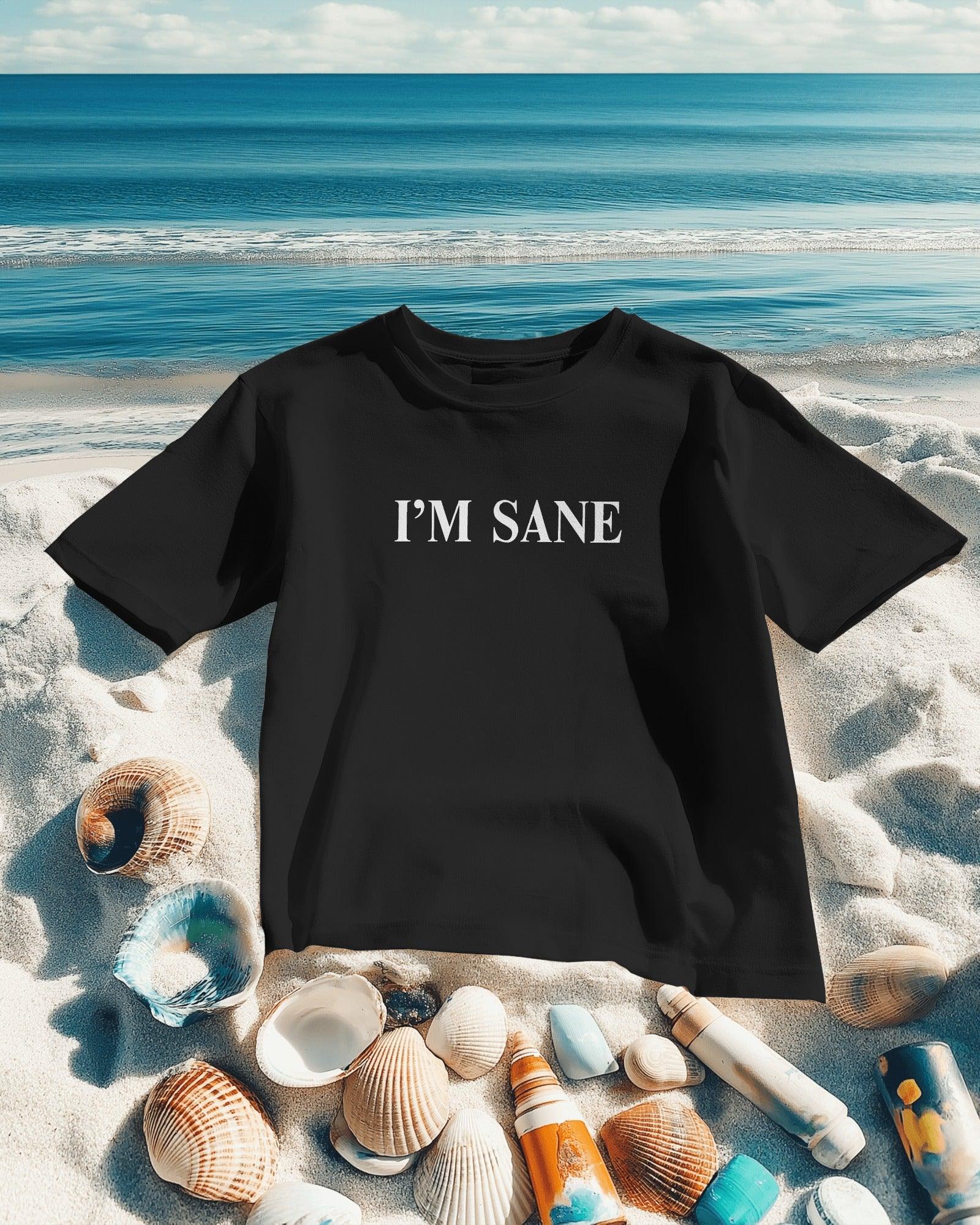 Oversized ‘I Am Sane and I’m Insane’ t-shirt from Nitorious Atelier. Bold, unfiltered, and full of contradictions—crafted from premium 220 GSM cotton for ultimate comfort and an eye-catching statement look