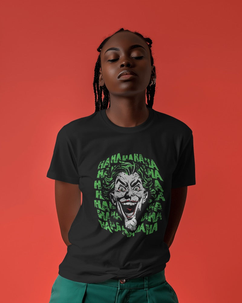 Joker printed oversized t-shirt from Nitorious Atelier featuring a vibrant and detailed graphic of the iconic Joker character. Made from premium cotton, this t-shirt offers comfort and a bold, edgy style