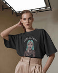 Karma Oversized Black Oversized Women T-shirt