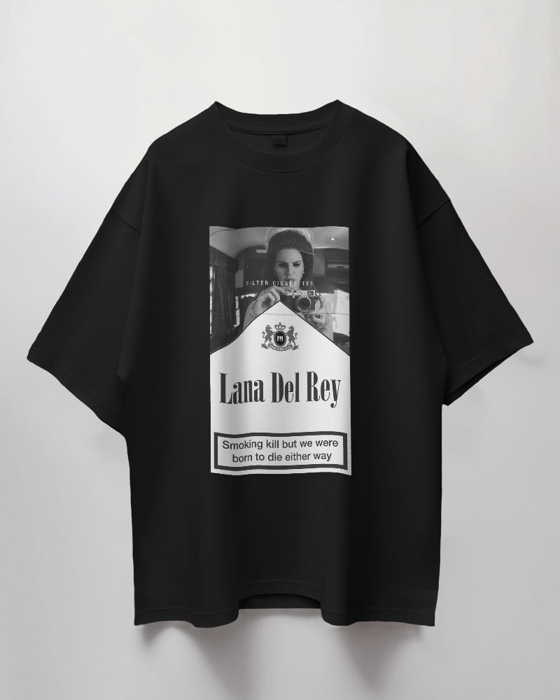 Black t-shirt featuring a bold graphic of Lana Del Rey from Nitorious Atelier. Crafted from premium cotton, this t-shirt ensures a comfortable fit and a stylish tribute to the iconic singer.