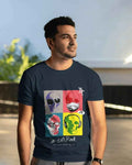 Let's Rock Regular Fit Dark Blue T-shirt
