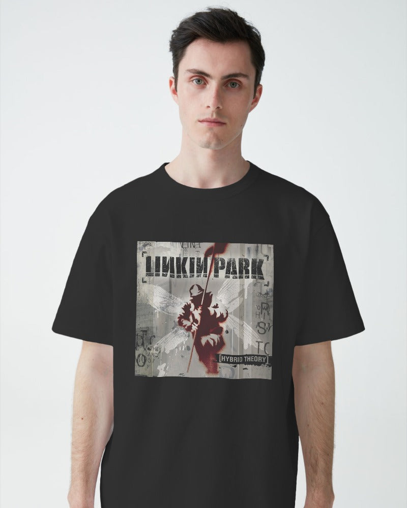 Linkin oversized black t-shirt from Nitorious Atelier featuring a bold Linkin Park graphic. Made from premium cotton, this t-shirt offers a comfortable fit and a stylish, edgy look.