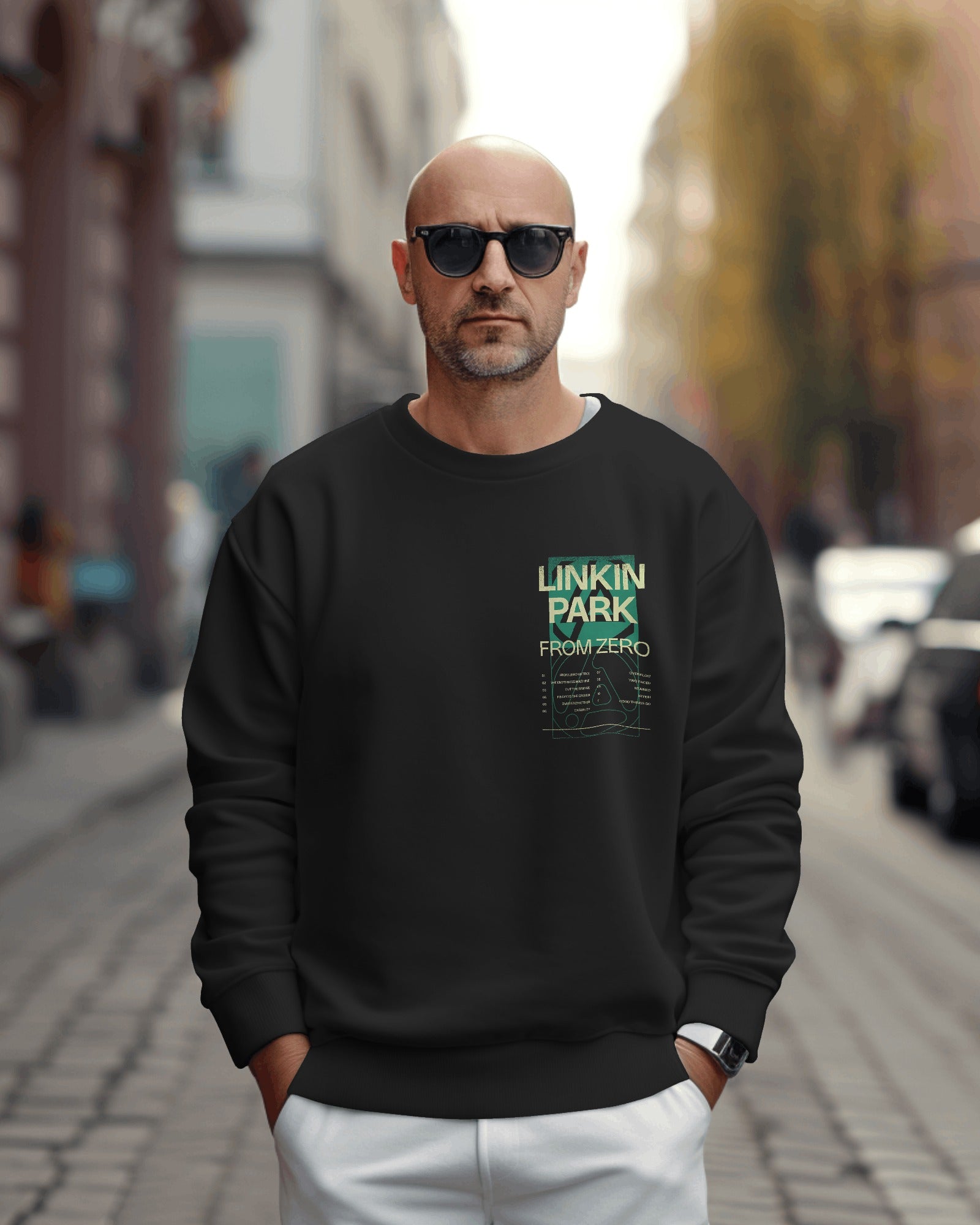 Linkin Park From Zero Black Luxe Sweatshirt from Nitorious Atelier Linkin Park Lollapalloza concert India