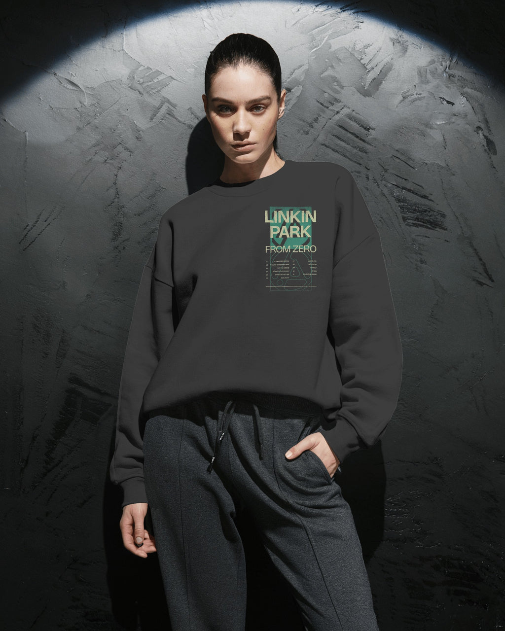 Linkin Park From Zero Black Luxe Sweatshirt from Nitorious Atelier Linkin Park Lollapalloza concert India