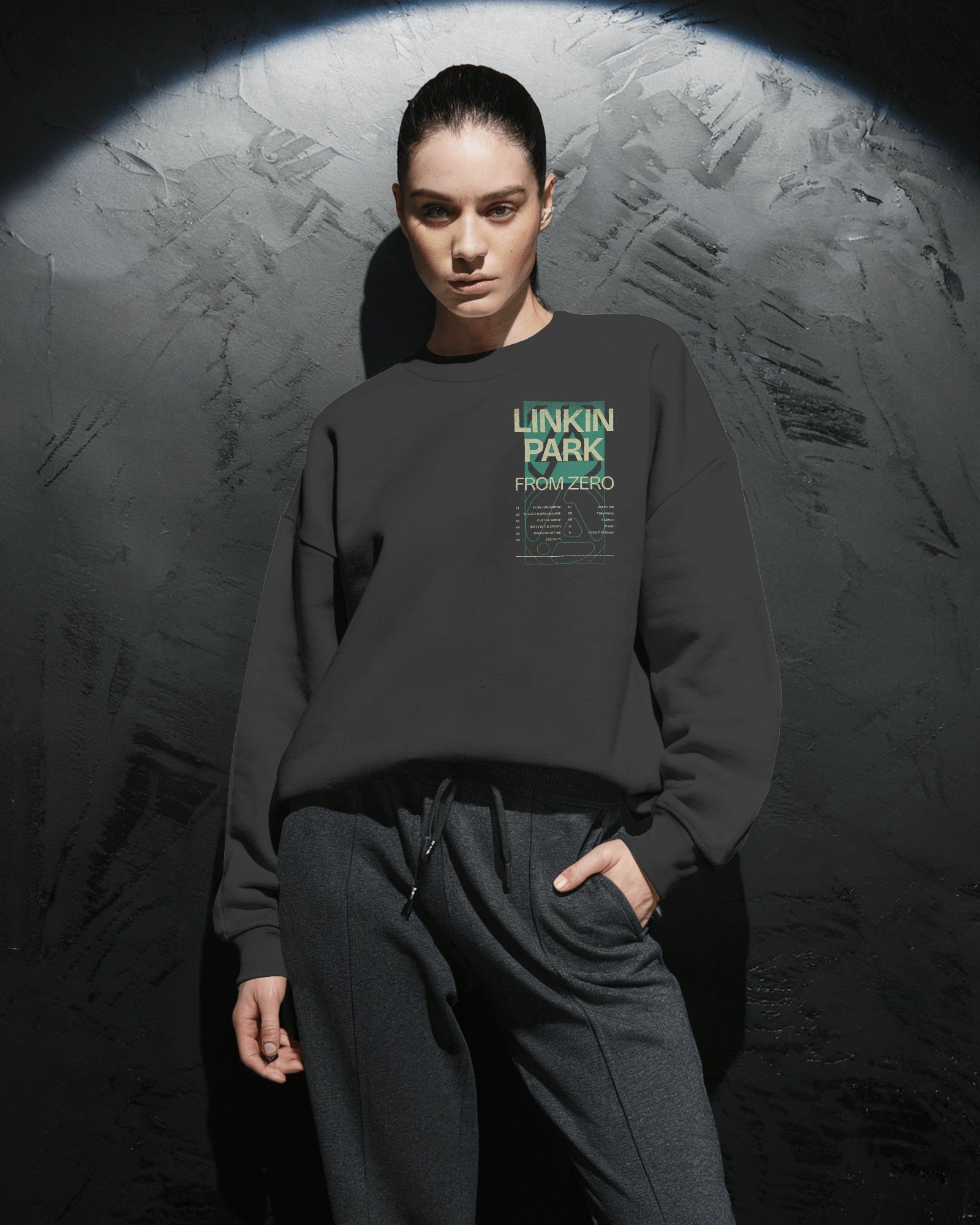 Linkin Park From Zero Black Luxe Sweatshirt from Nitorious Atelier Linkin Park Lollapalloza concert India