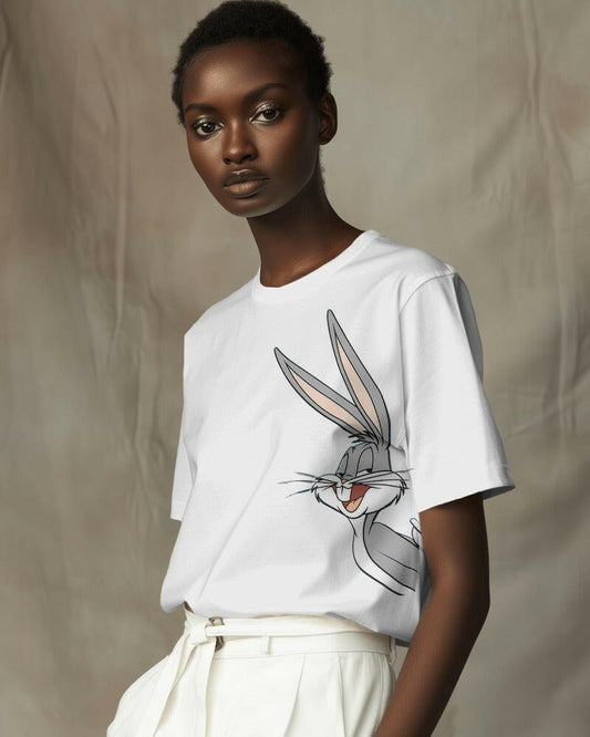 Nitorious Atelier Bugs Bunny T-Shirt - 220 GSM Premium Cotton, Iconic Bugs Bunny Graphic, Soft and Durable, Ideal for Looney Tunes Enthusiasts.