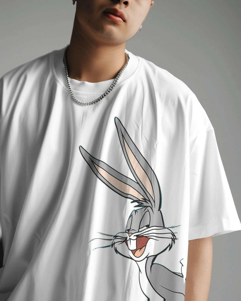 Nitorious Atelier Bugs Bunny T-Shirt - 220 GSM Premium Cotton, Iconic Bugs Bunny Graphic, Soft and Durable, Ideal for Looney Tunes Enthusiasts.