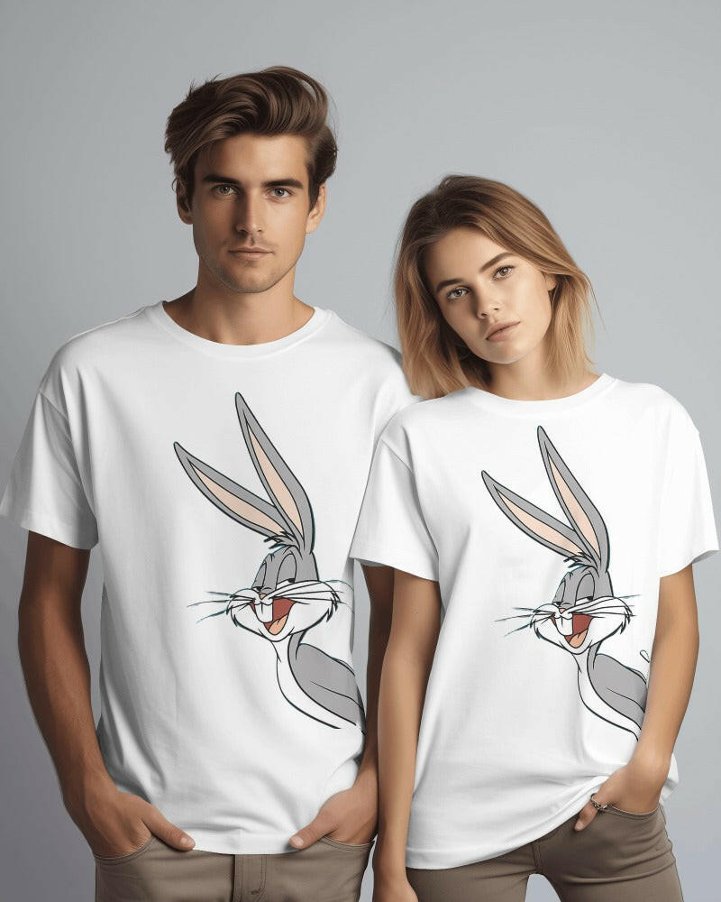 Nitorious Atelier Bugs Bunny T-Shirt - 220 GSM Premium Cotton, Iconic Bugs Bunny Graphic, Soft and Durable, Ideal for Looney Tunes Enthusiasts.