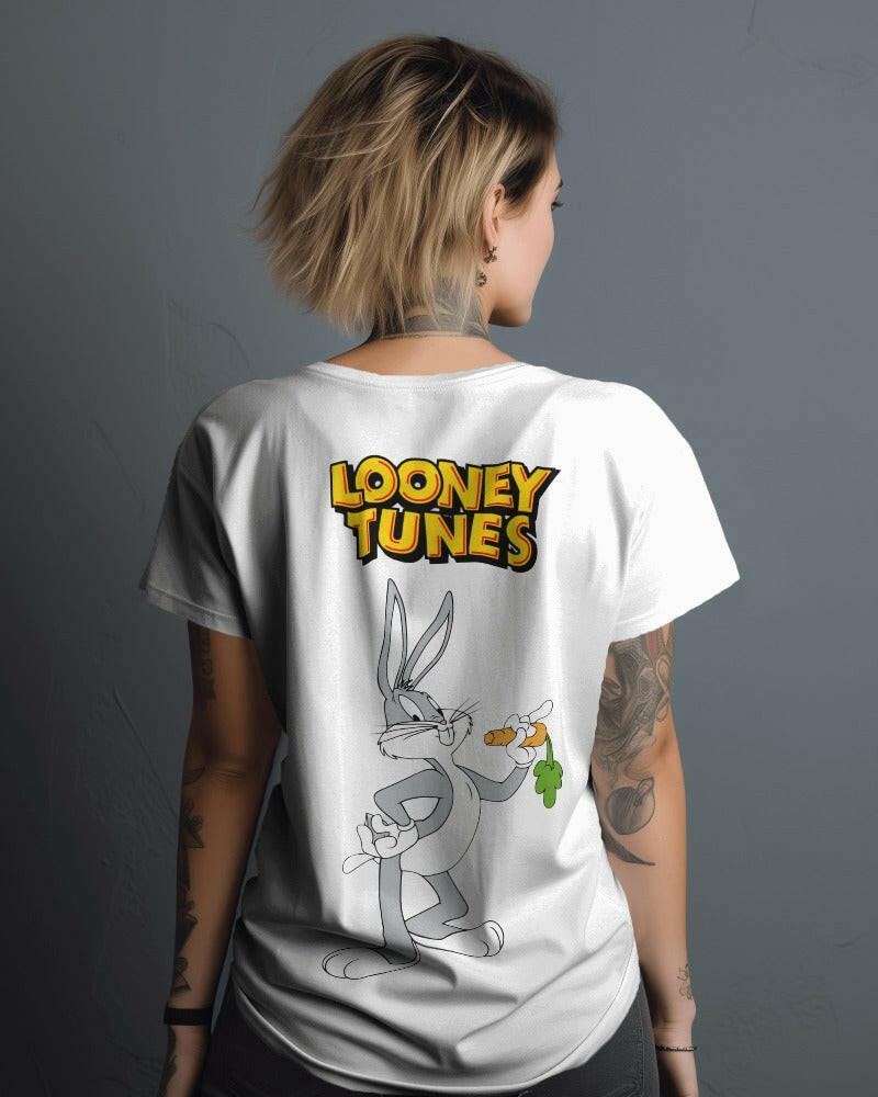 Nitorious Atelier Bugs Bunny T-Shirt - 220 GSM Premium Cotton, Iconic Bugs Bunny Graphic, Soft and Durable, Ideal for Looney Tunes Enthusiasts.