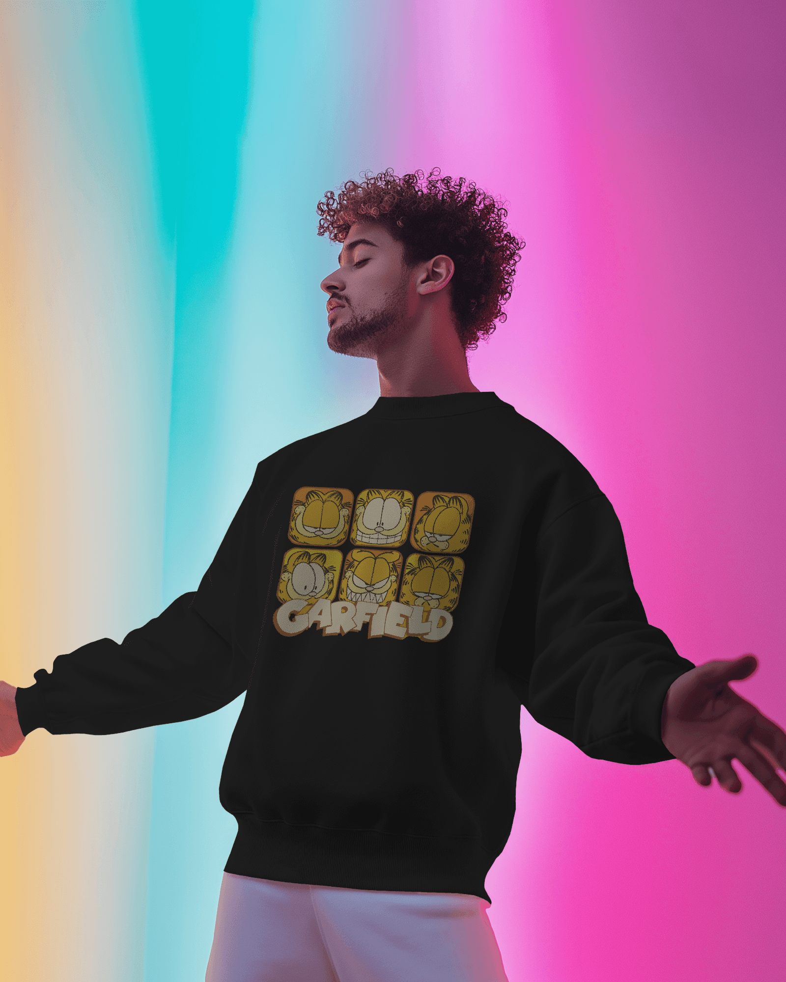 Nitorious Atelier Luxe Black Garfield Sweatshirt.