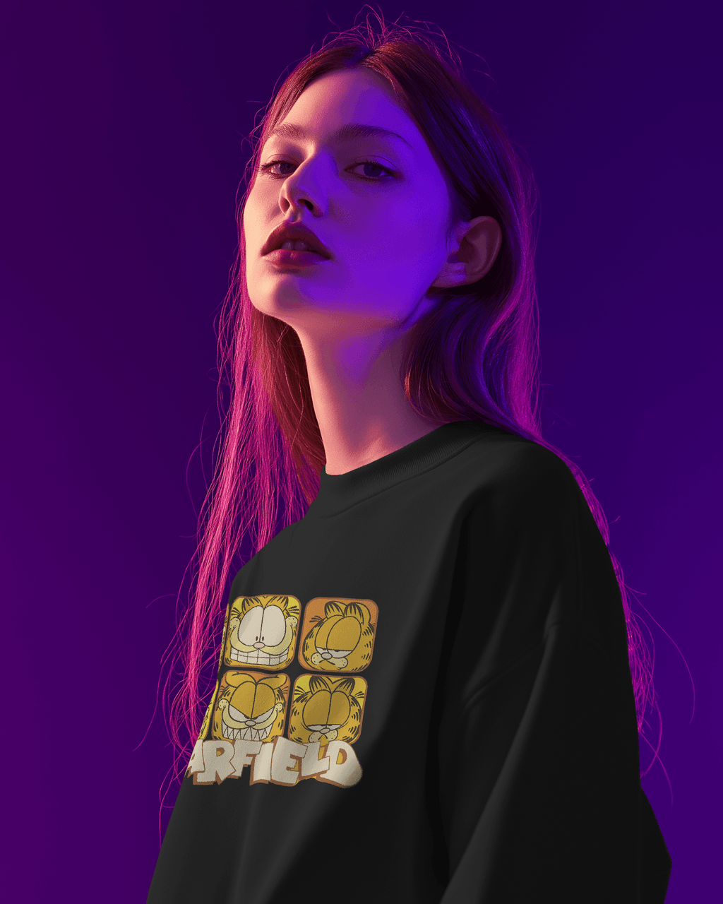 Nitorious Atelier Luxe Black Garfield Sweatshirt.