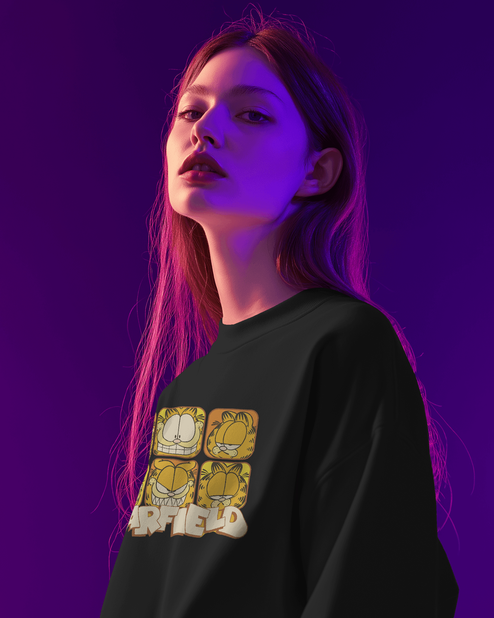 Nitorious Atelier Luxe Black Garfield Sweatshirt.