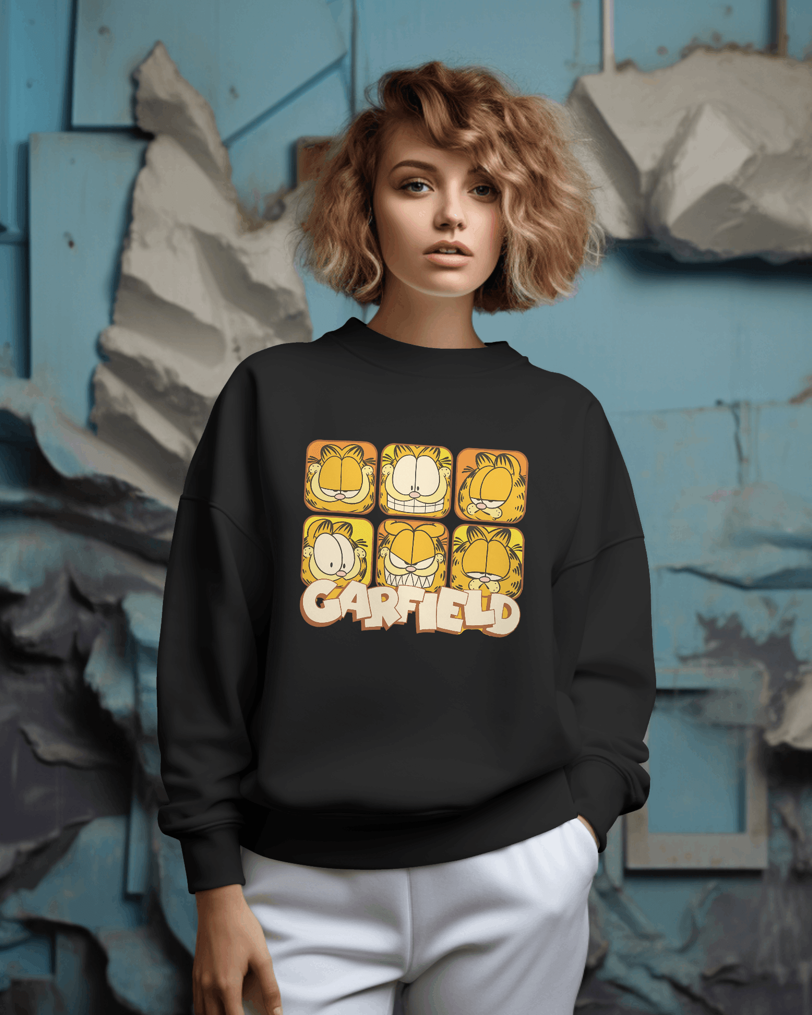 Nitorious Atelier Luxe Black Garfield Sweatshirt.