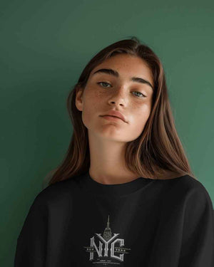 Nitorious Atelier Luxe Black New York City Printed Sweatshirt
