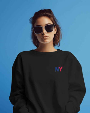 Nitorious Atelier Luxe Black New York Printed Sweatshirt