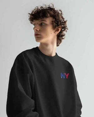 Nitorious Atelier Luxe Black New York Printed Sweatshirt