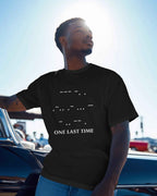 MS Dhoni One Last Time Morse Code Oversized Black Tshirt
