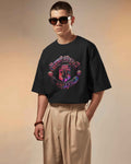 Manchester Graphic Printed Oversized Black Tshirt