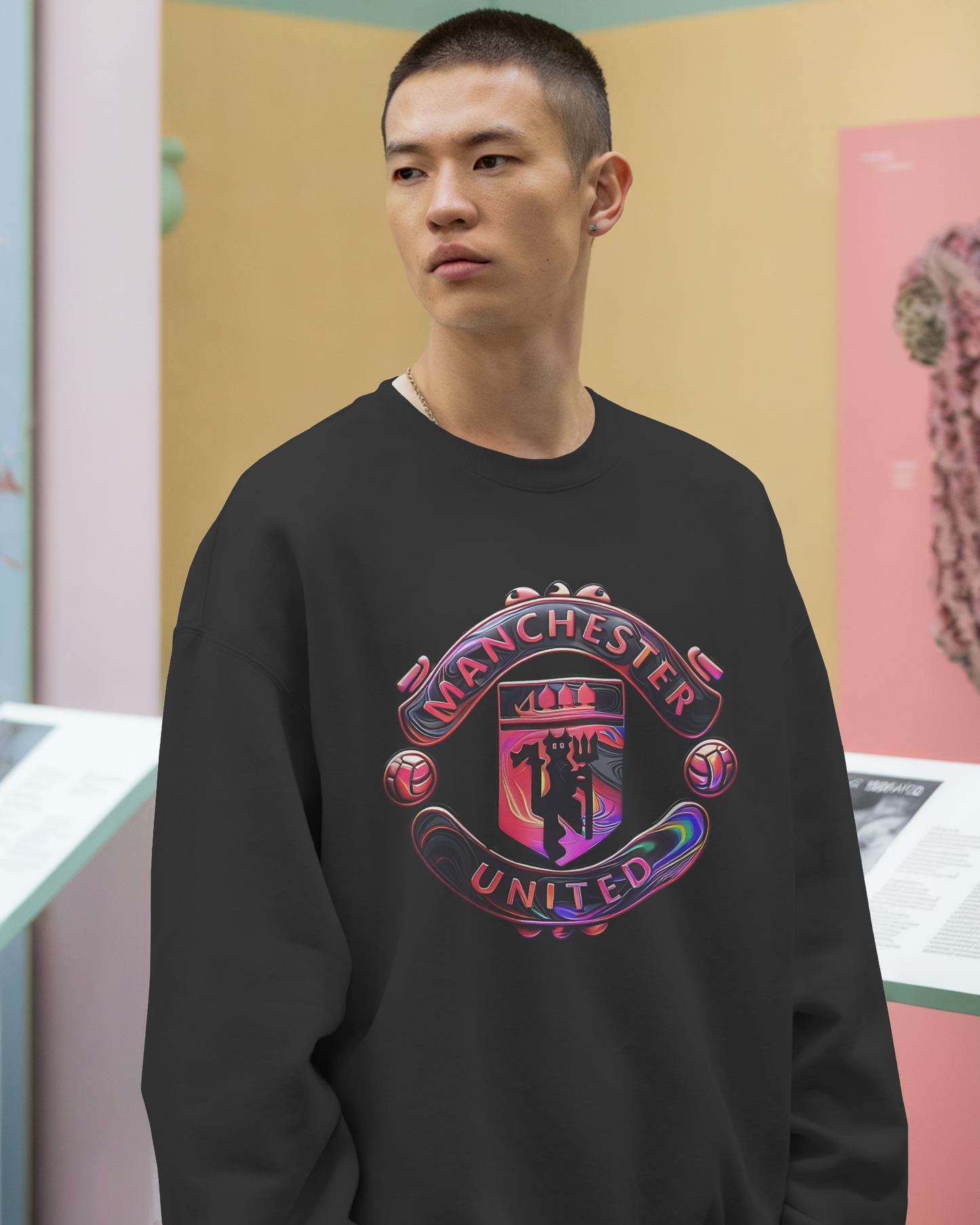 Manchester United Black Luxe Sweatshirt