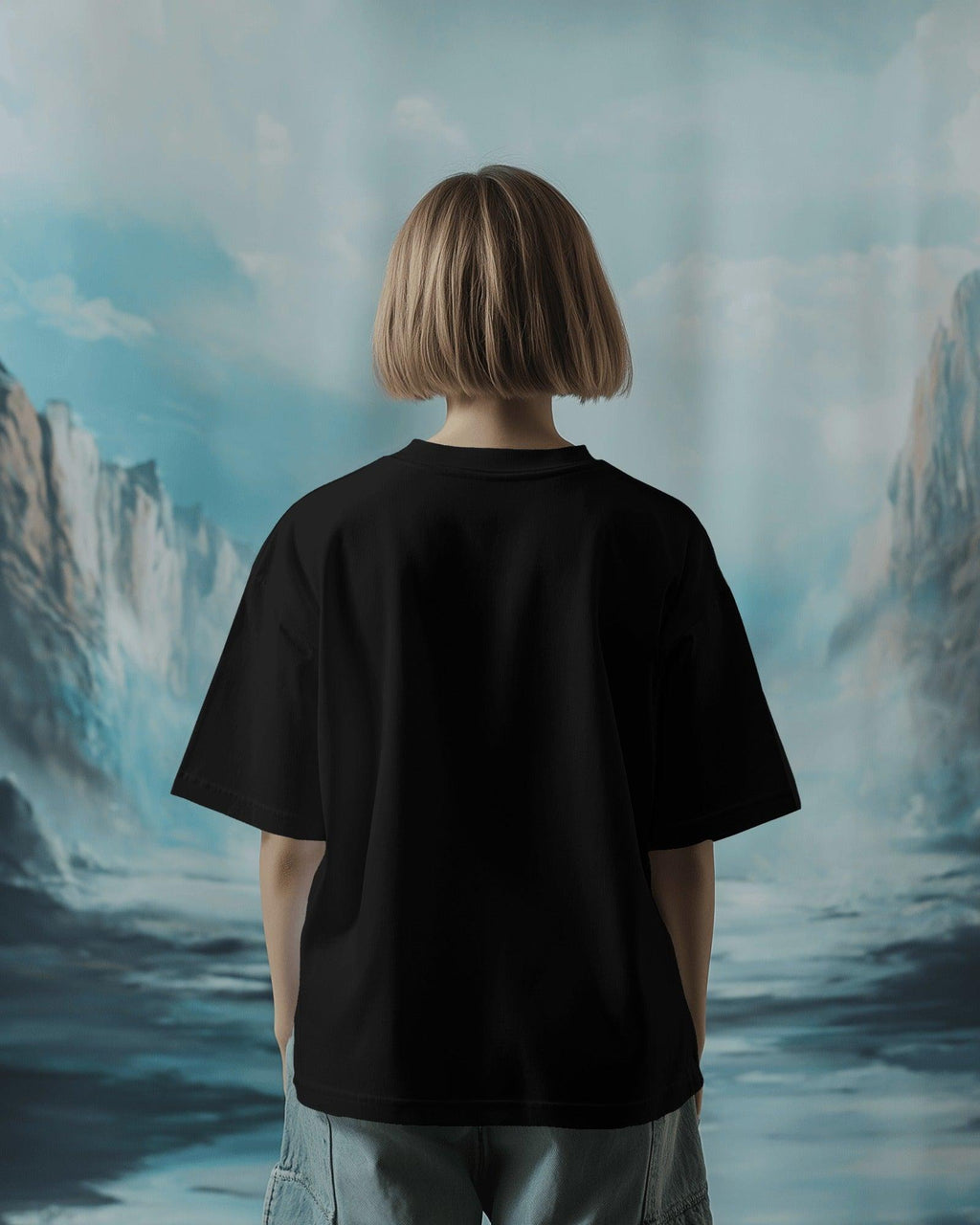Black oversized t-shirt featuring a bold Manchester United graphic print. Made from premium cotton, this t-shirt offers a relaxed fit, soft comfort, and a stylish look for football fans.