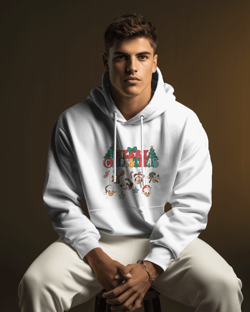 Merry Christmas Luxe Printed Hoodie.