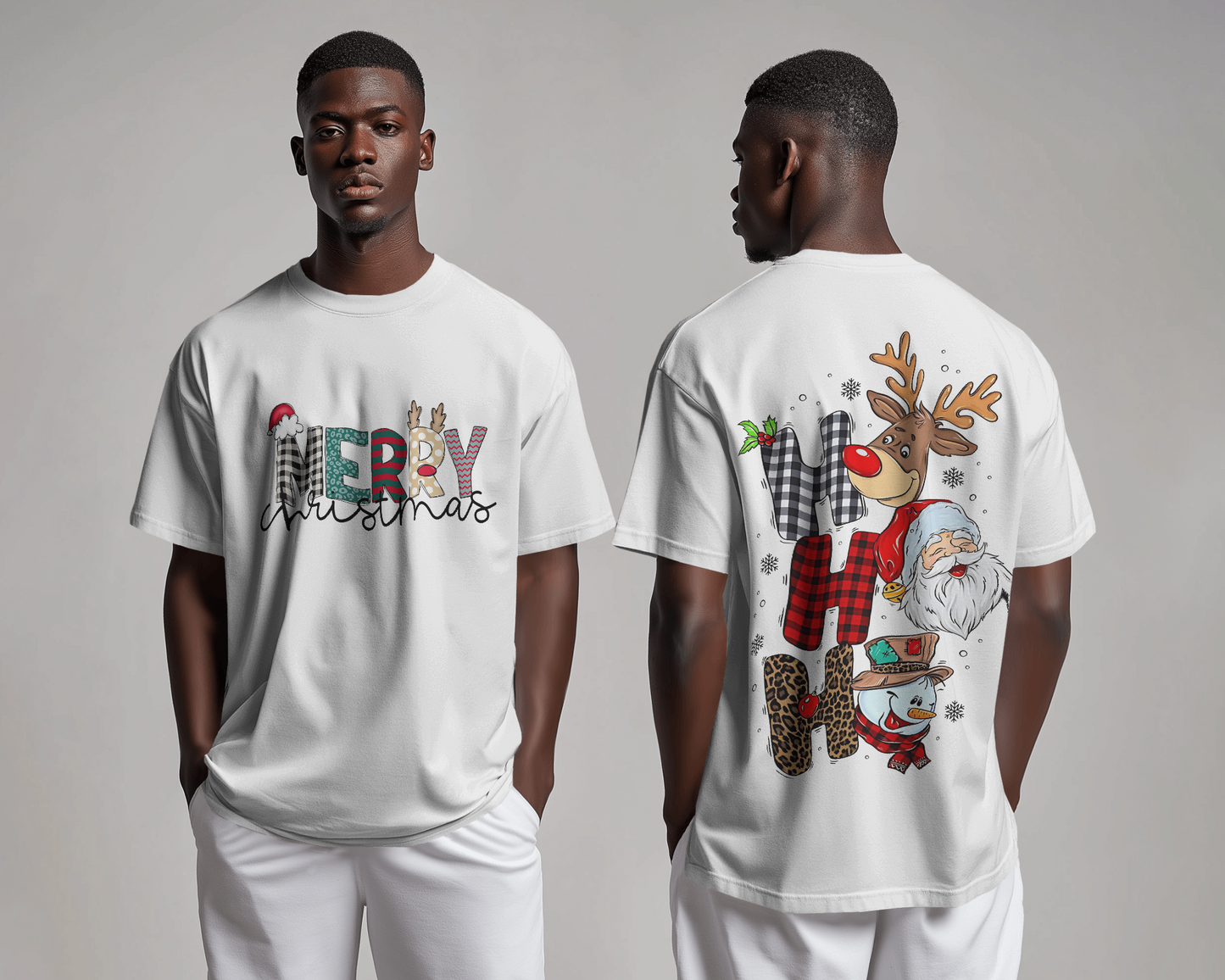 White regular fit t-shirt from Nitorious Atelier featuring a cheerful 'Merry Christmas' print. Made from premium 220 gsm cotton, this t-shirt brings comfort and festive spirit, perfect for celebrating the holiday season.