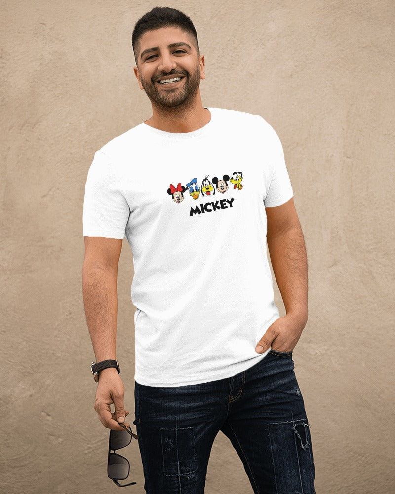 White regular fit t-shirt from Nitorious Atelier featuring a Mickey Mouse graphic. Made from premium cotton, this t-shirt offers a classic and comfortable choice for all Mickey Mouse fans.