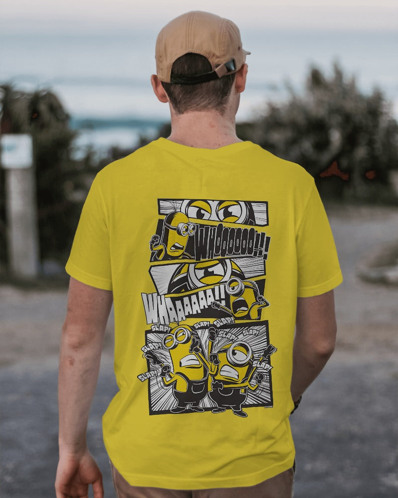 Regular fit yellow t-shirt from Nitorious Atelier featuring a fun Minion quote. Made from premium cotton, this t-shirt offers a cheerful and comfortable wear for Minion fans.