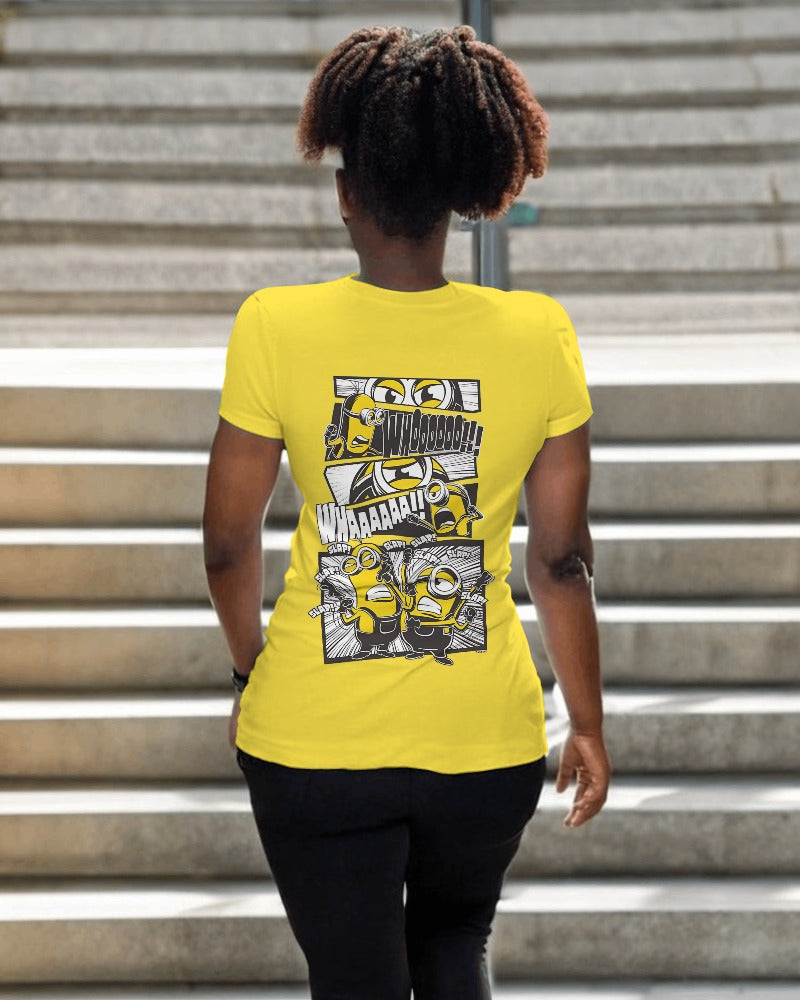 Regular fit yellow t-shirt from Nitorious Atelier featuring a fun Minion quote. Made from premium cotton, this t-shirt offers a cheerful and comfortable wear for Minion fans.