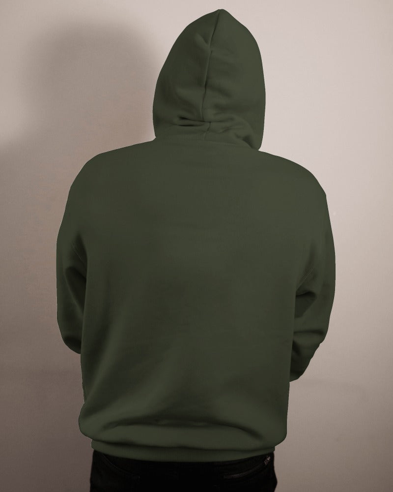 Nitorious Atelier olive Luxe hoodie crafted from premium cotton fleece, featuring a rich green hue and a soft, comfortable fit. This hoodie combines style and warmth, making it an ideal choice for everyday wear.