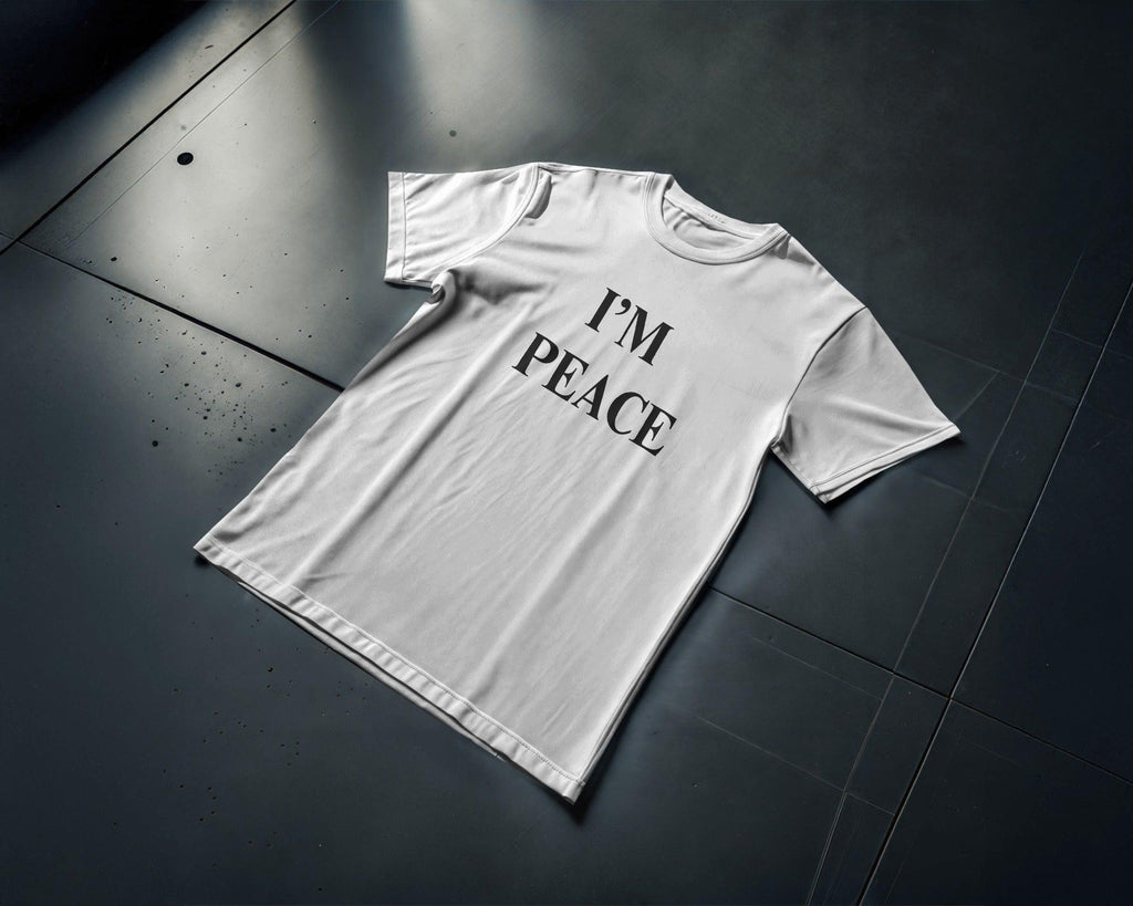 Peace Couple T-shirt set from Nitorious Atelier featuring a bold 'Peace' graphic design. Made from premium cotton for ultimate comfort and style—perfect for couples who stand for peace with attitude